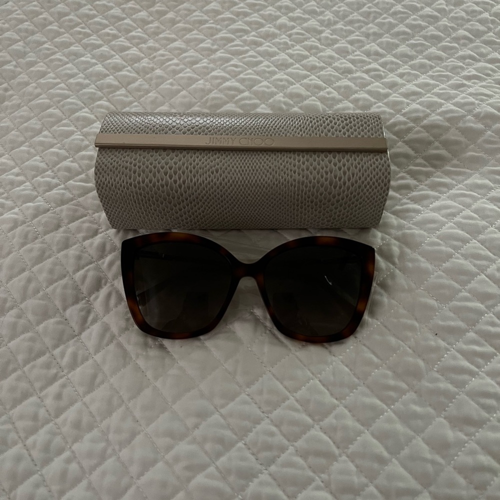 New! Jimmy Choo Brown and Gold Sunglasses